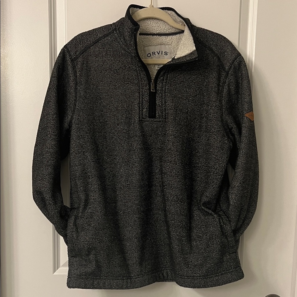 Orvis Charcoal Zip-Up sweater